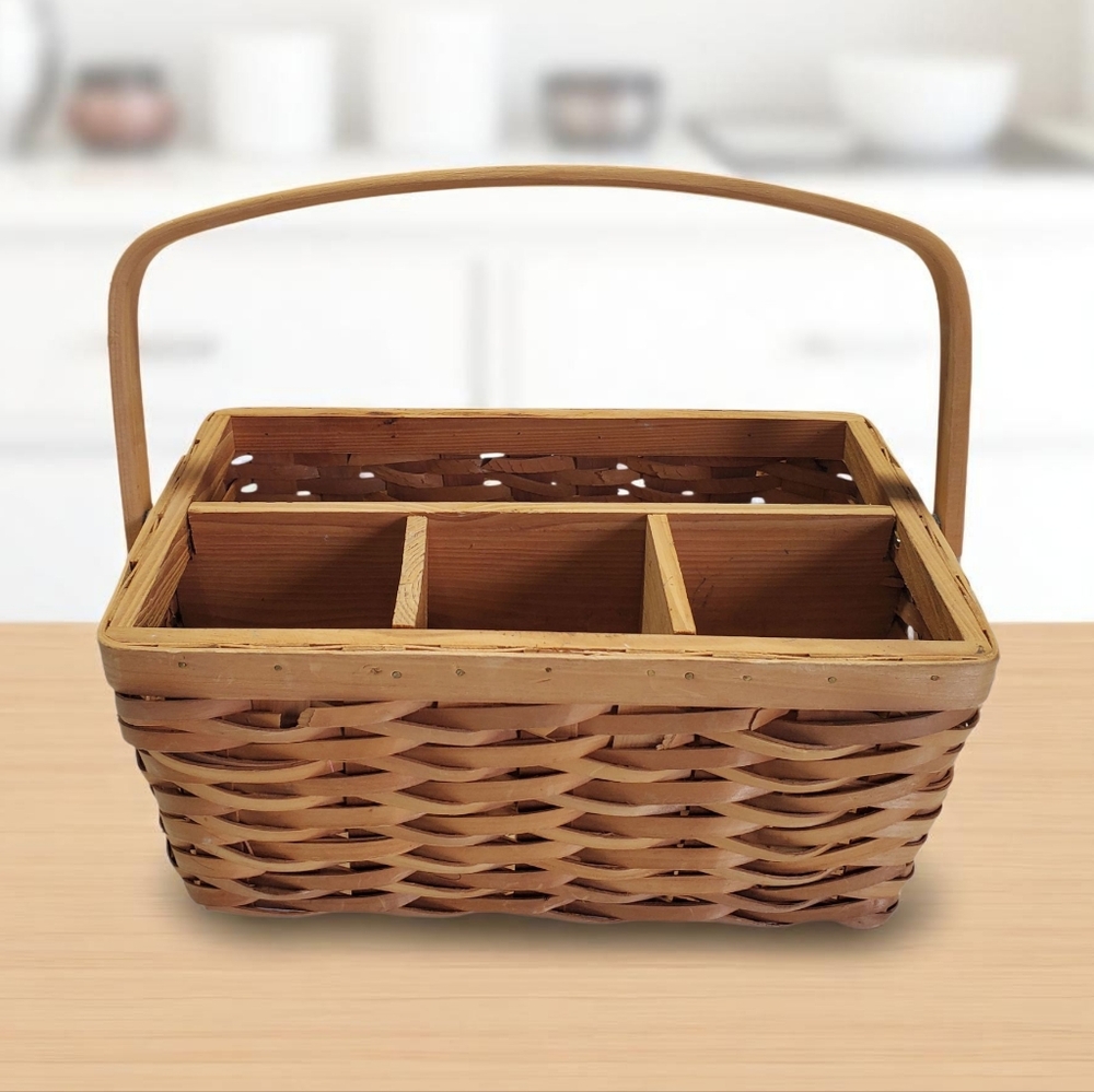Paper Plates, Forks, Spoons, Knives Basket Holder